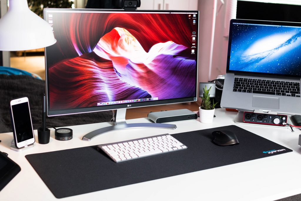 A desktop computer sitting on top of a desk