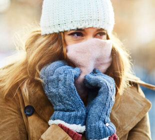 A girl wearing mask